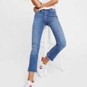 Free People Raw Hem Skinny Cropped Jean